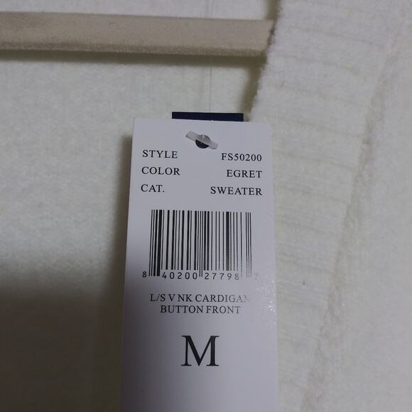 Architect Cream Button Front V Neck Cardigan Sweater Soft Cozy Cabincore Size M - Picture 5 of 7